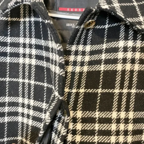 NWT Coat Black & White Plaid - Picture 5 of 11